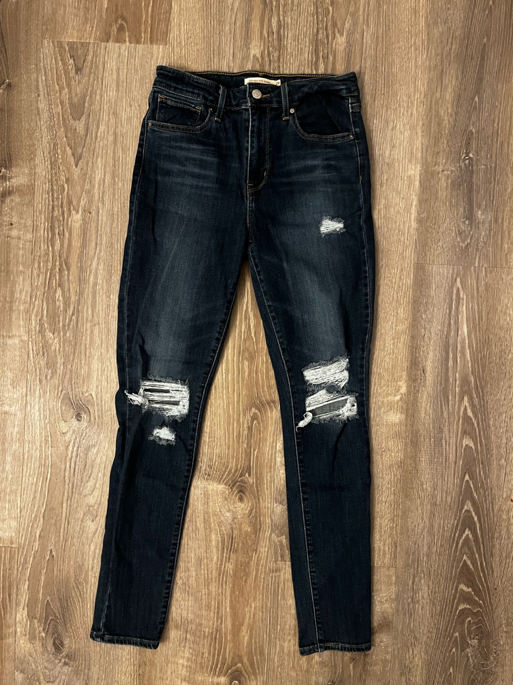 Levi's Dark Blue Distressed Women's Jeans